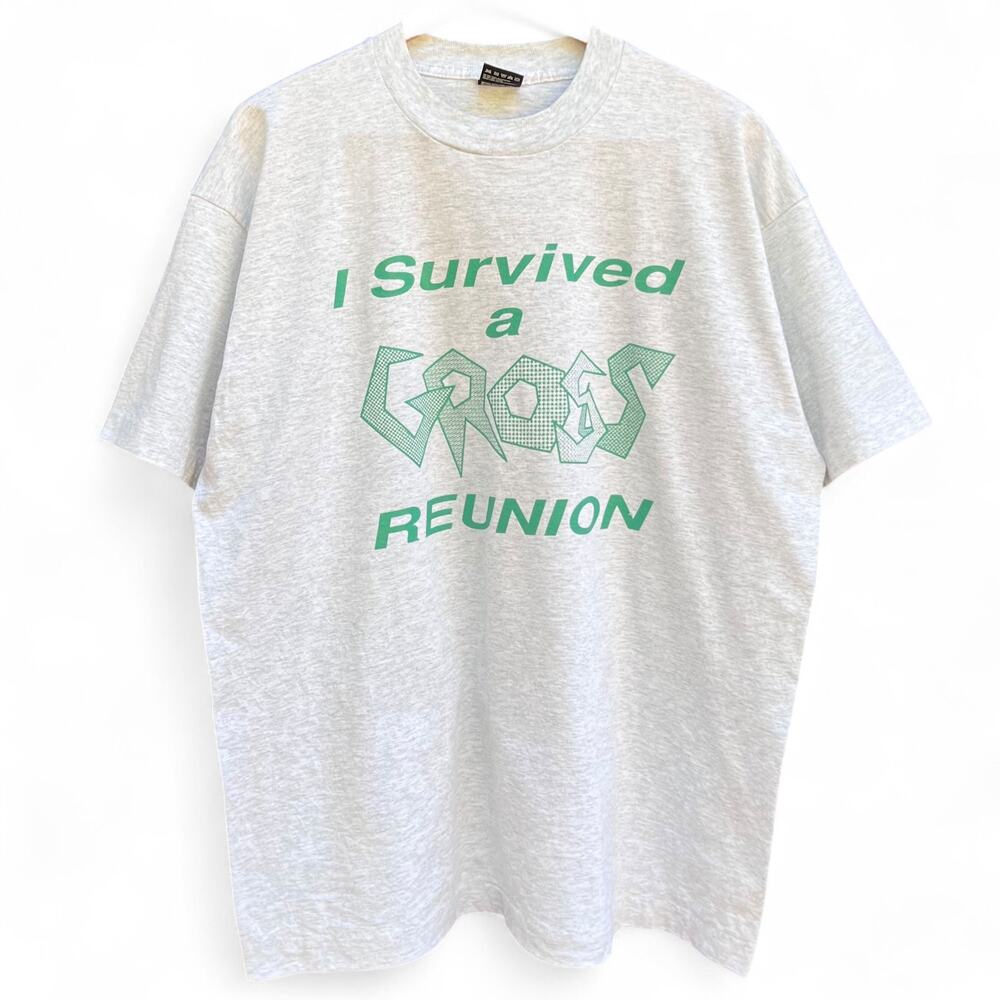 Vintage Obscure 90s I Survived a Gross Family Reunion T Shirt Best FOTL XL USA